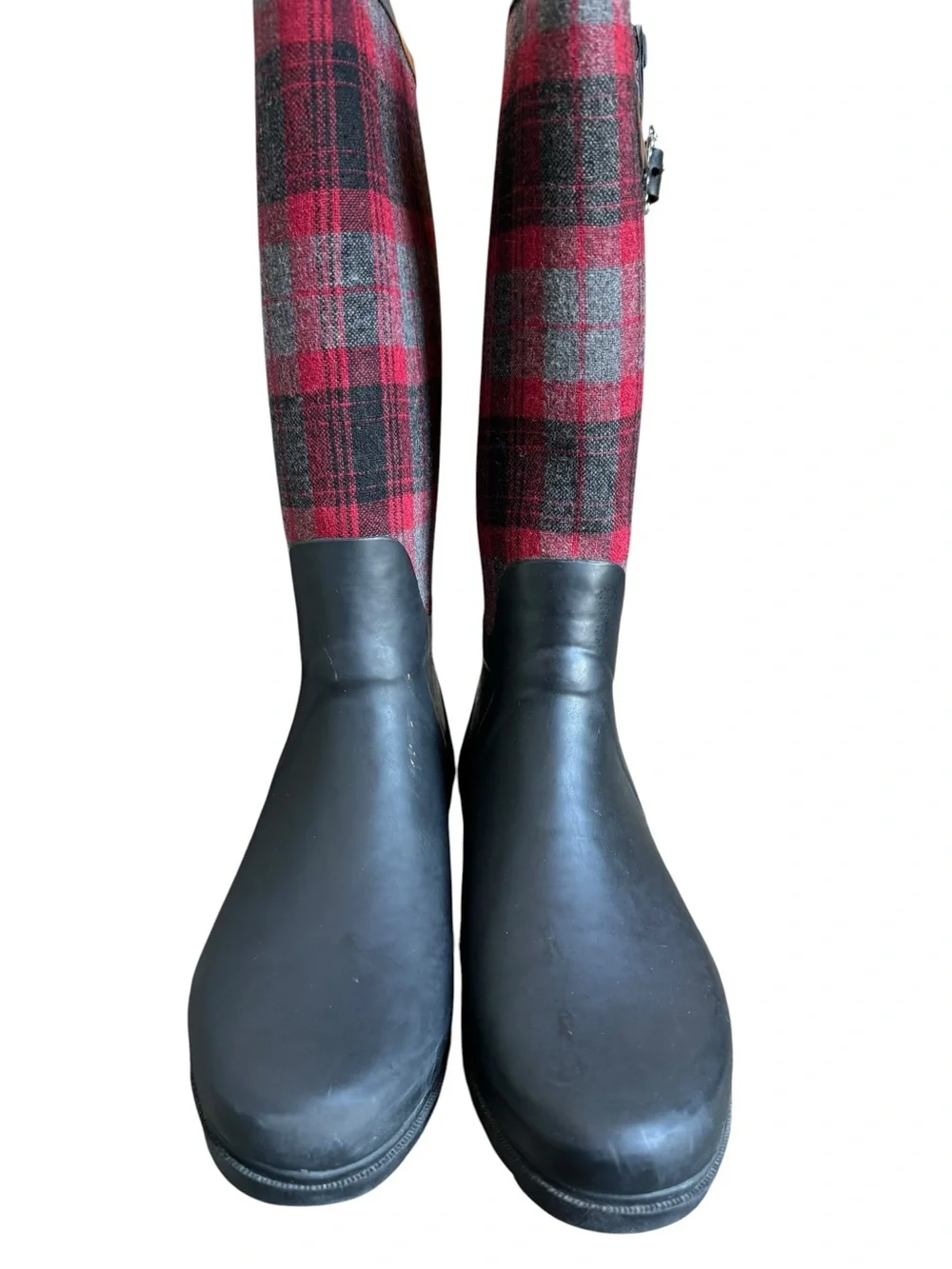 Apple Bottoms plaid rain boots  size 7